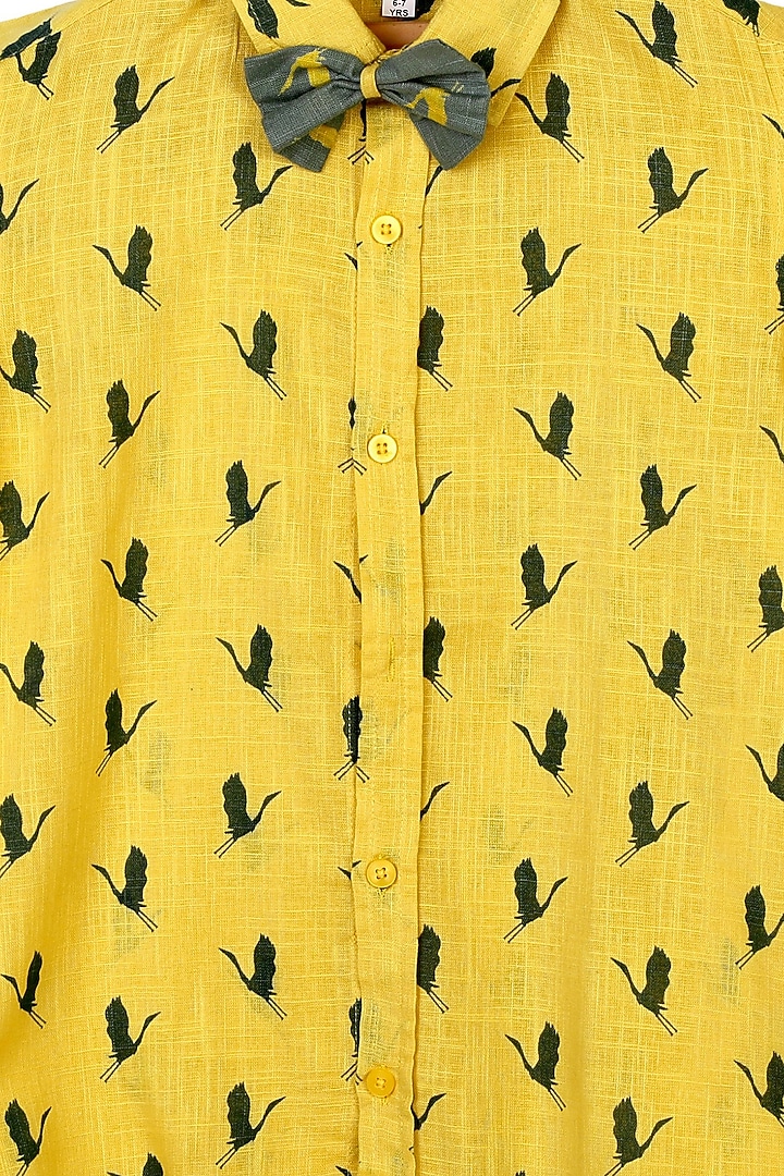 Yellow Summer Cotton Shirt For Boys by The Blue Morphology at Pernia's Pop Up Shop