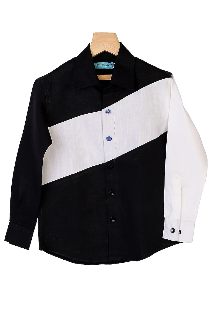 Black Cotton Shirt For Boys by The Blue Morphology
