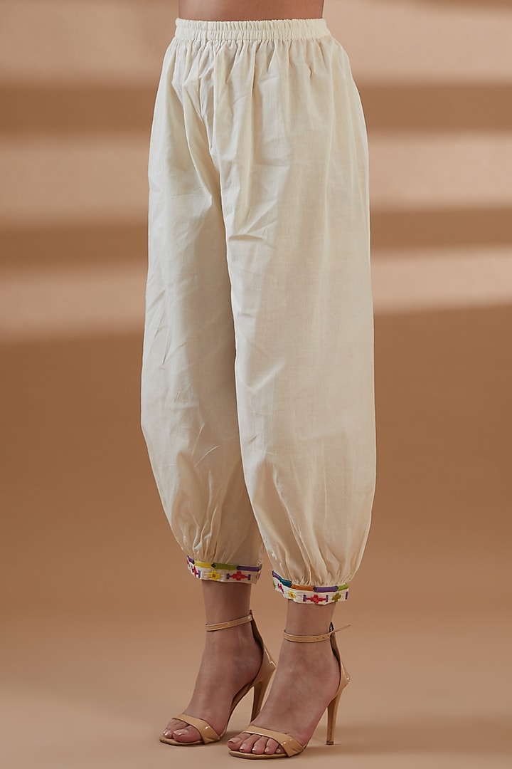 Ivory Pure Cotton Embroidered Kurta Set by Tamra By Payal Khanna at Pernia's Pop Up Shop