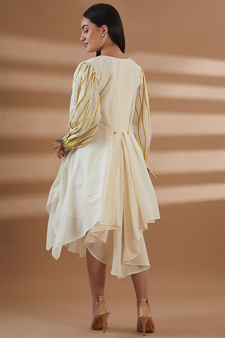 Ivory Pure Cotton Asymmetrical Summer Dress by Tamra By Payal Khanna at Pernia's Pop Up Shop