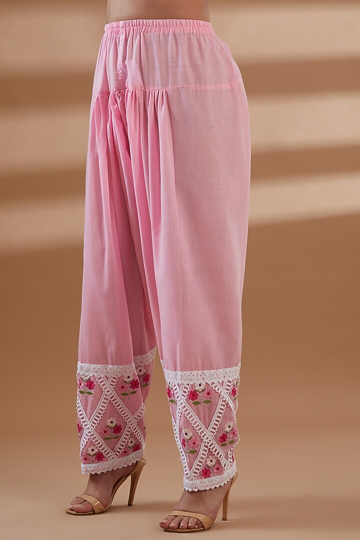 Pink Pure Cotton Kurta Set by Tamra By Payal Khanna at Pernia's Pop Up Shop