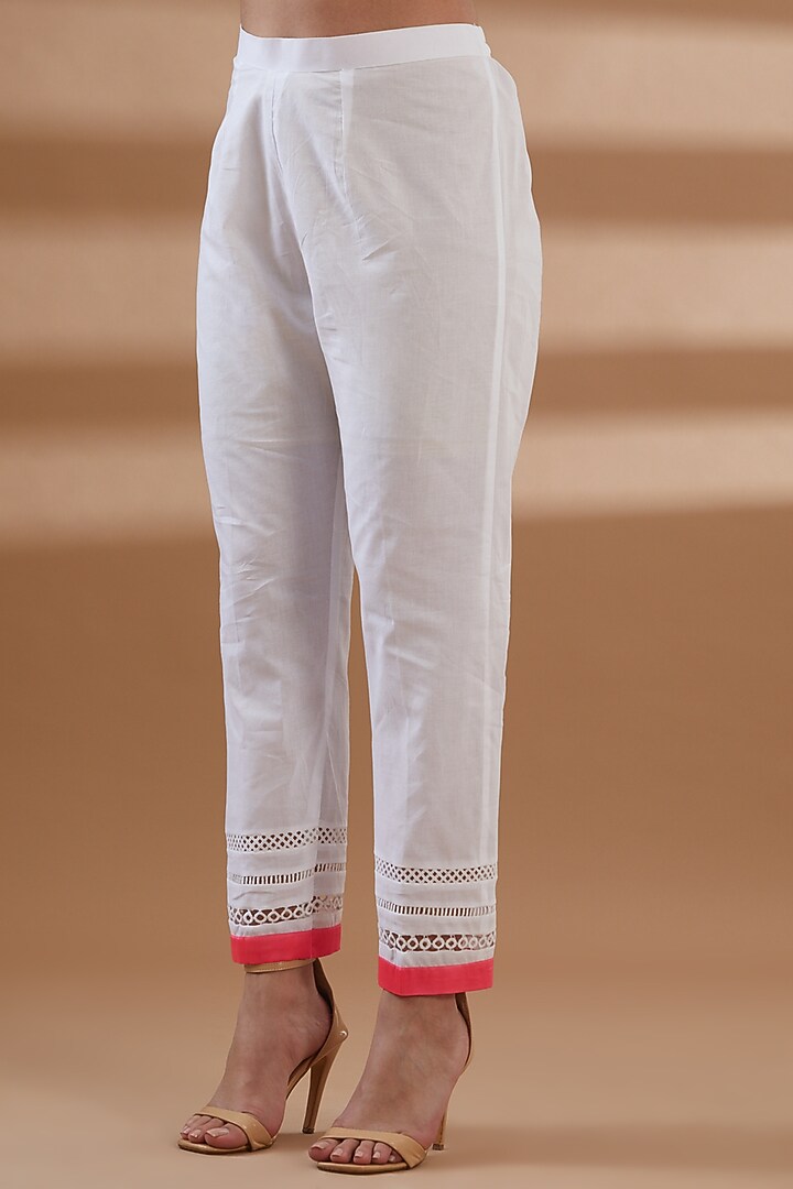 White Pure Cotton Embellished Kurta Set by Tamra By Payal Khanna at Pernia's Pop Up Shop