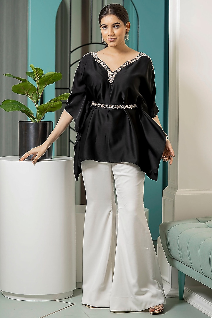 Black Embroidered Kaftan Set by Tamaraa By Tahani at Pernia's Pop Up Shop