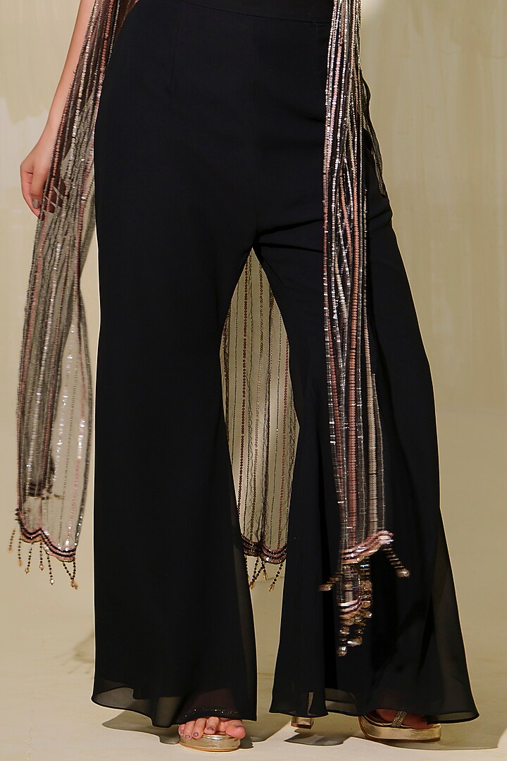 Black Net Jacket Set by Tamaraa By Tahani at Pernia's Pop Up Shop