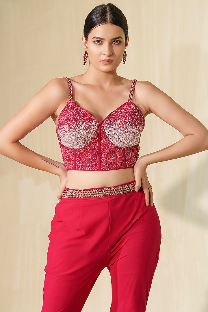 Hot Pink Net Cape Set by Tamaraa By Tahani at Pernia's Pop Up Shop