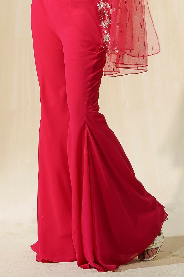 Hot Pink Net Cape Set by Tamaraa By Tahani at Pernia's Pop Up Shop