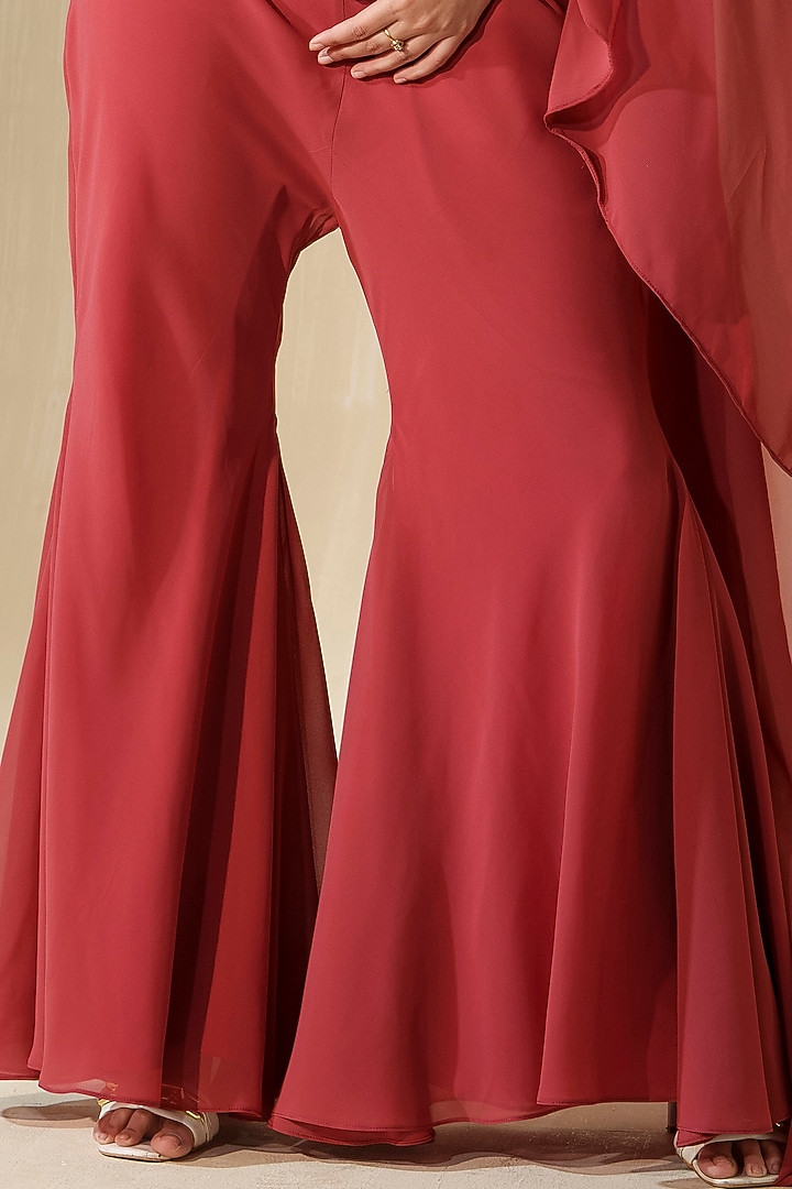 Garnet Rose Georgette Pant Set by Tamaraa By Tahani at Pernia's Pop Up Shop