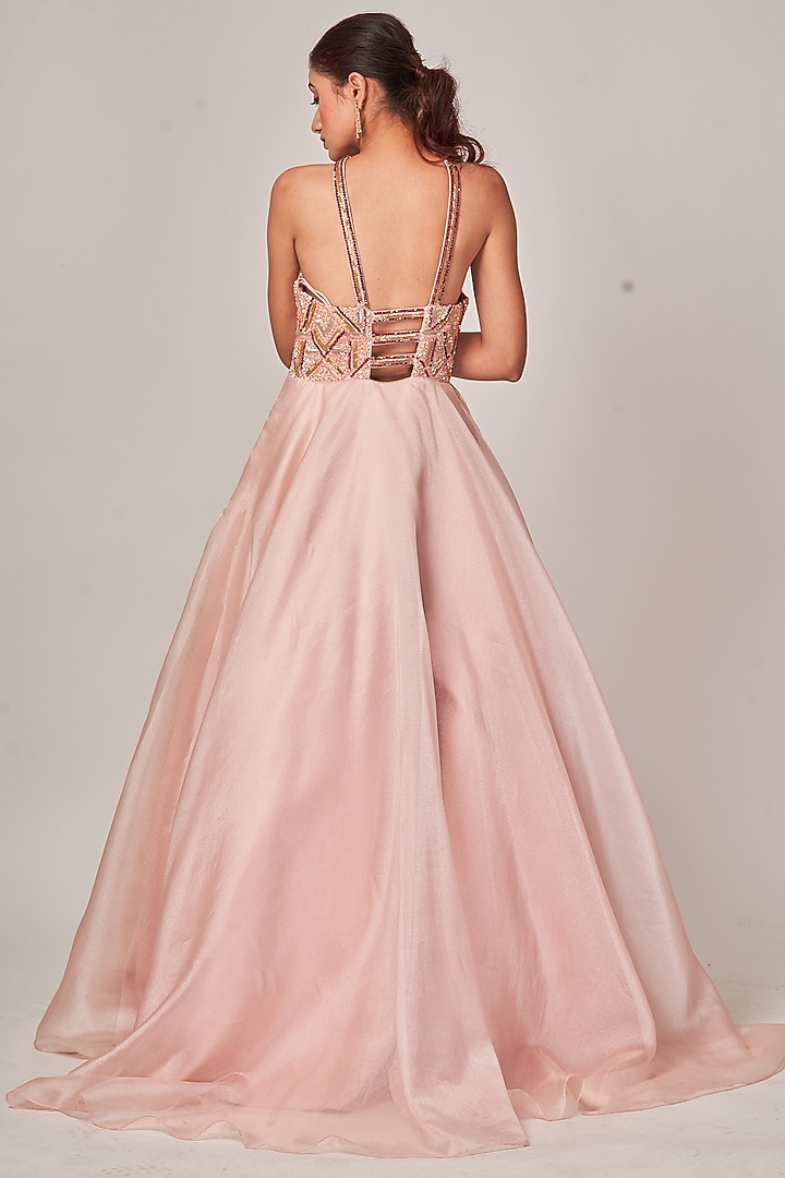 Blush Pink Organza Engagement Gown by Tamaraa By Tahani at Pernia's Pop Up Shop