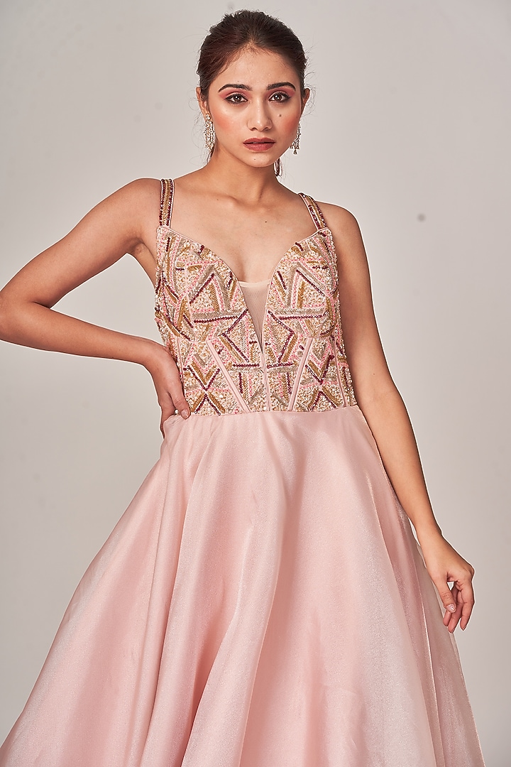 Blush Pink Organza Engagement Gown by Tamaraa By Tahani at Pernia's Pop Up Shop
