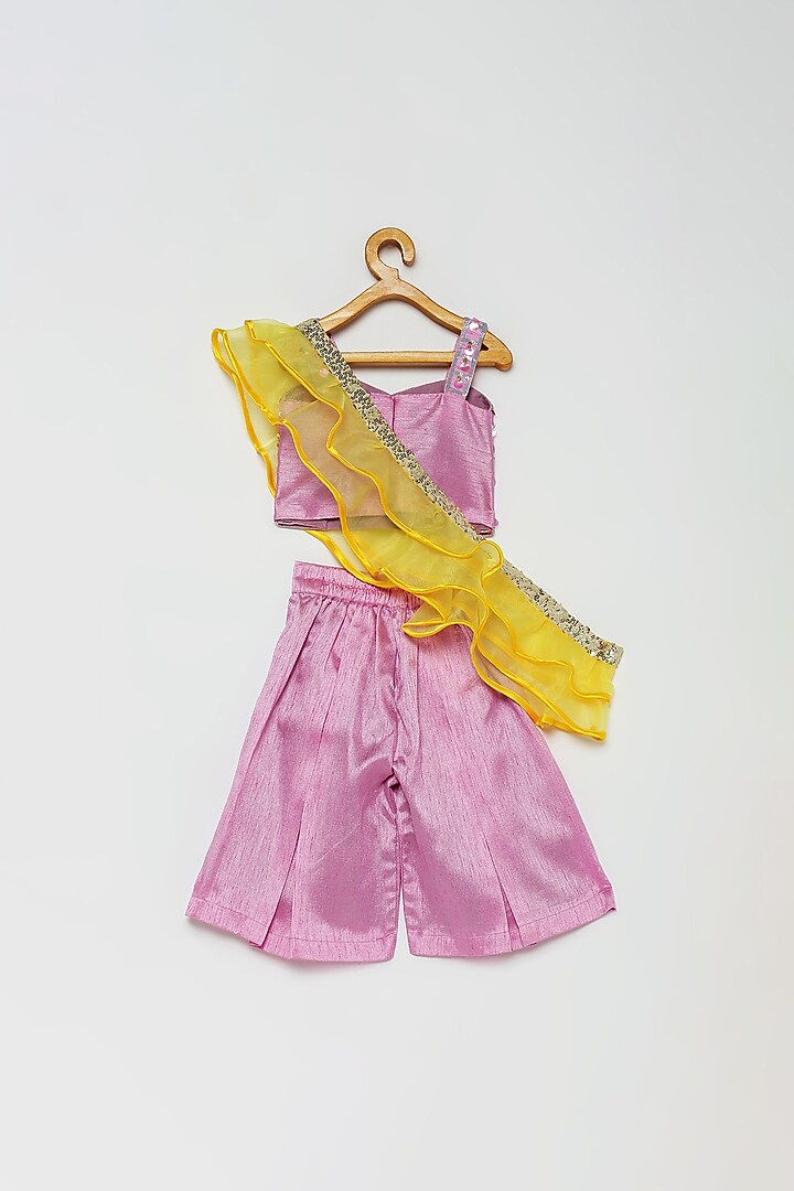 Lavender Silk Pant Set For Girls by Tutus by tutu at Pernia's Pop Up Shop