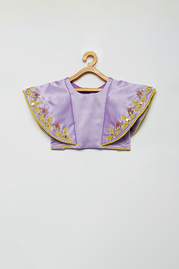 Purple Crepe Satin & Tulle Lehenga Set For Girls by Tutus by tutu at Pernia's Pop Up Shop