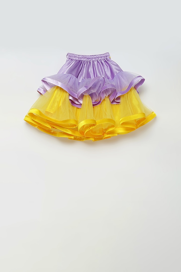 Purple Crepe Satin & Tulle Lehenga Set For Girls by Tutus by tutu at Pernia's Pop Up Shop