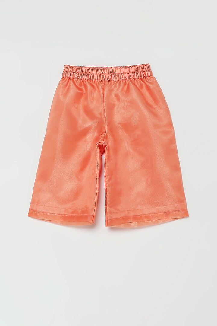 Peach Organza Pant Set For Girls by Tutus by tutu at Pernia's Pop Up Shop