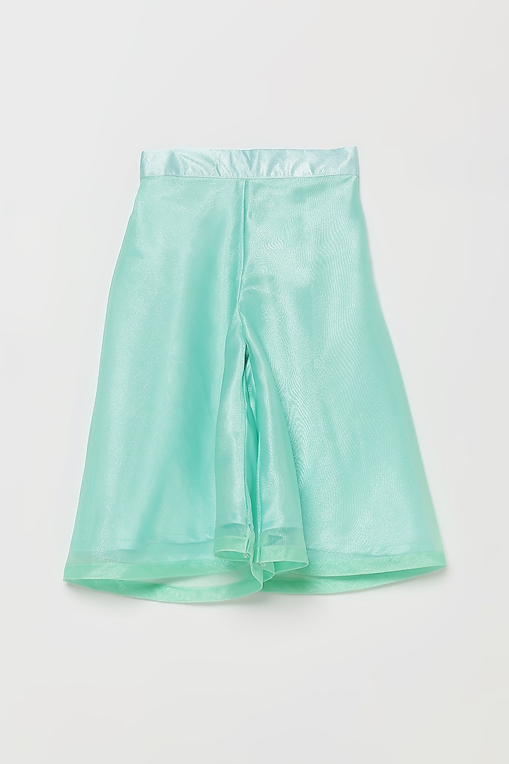 Mint Blue Organza Pant Set For Girls by Tutus by tutu at Pernia's Pop Up Shop