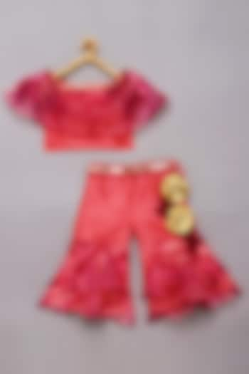 Red Organza Sequins Work Sharara Set For Girls by Tutus by tutu at Pernia's Pop Up Shop