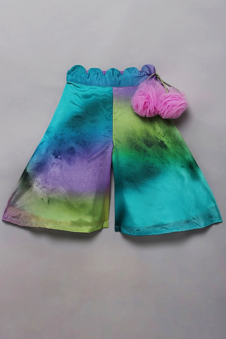 Multi-Colored Chiffon Palazzo Pant Set For Girls by Tutus by tutu at Pernia's Pop Up Shop