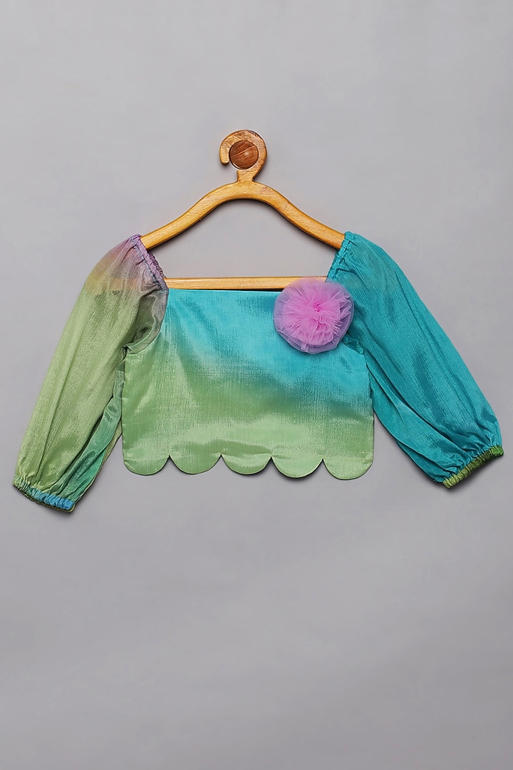 Multi-Colored Chiffon Palazzo Pant Set For Girls by Tutus by tutu at Pernia's Pop Up Shop