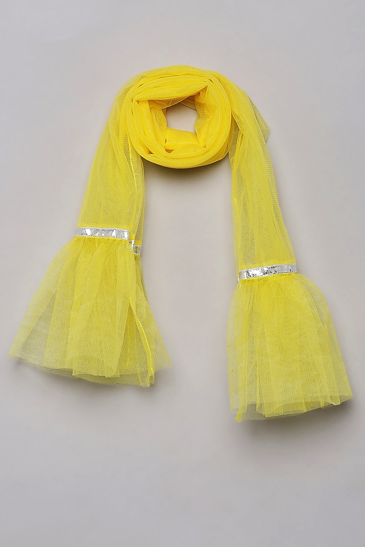 Blue Silk Organza Faux Mirror & Bead Work Fish-Cut Lehenga Set by Tutus by tutu at Pernia's Pop Up Shop