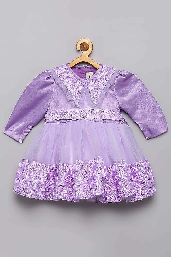 Purple Rose Fabric & Tulle Frilled Dress For Girls by Tutus by tutu at Pernia's Pop Up Shop