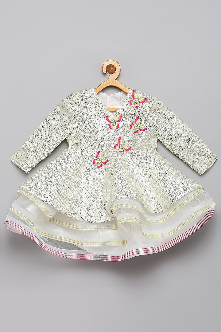 Silver Sequins & Tulle Layered Dress For Girls by Tutus by tutu