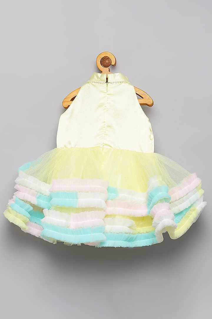 Lime Yellow Sequins & Tulle Dress For Girls by Tutus by tutu at Pernia's Pop Up Shop