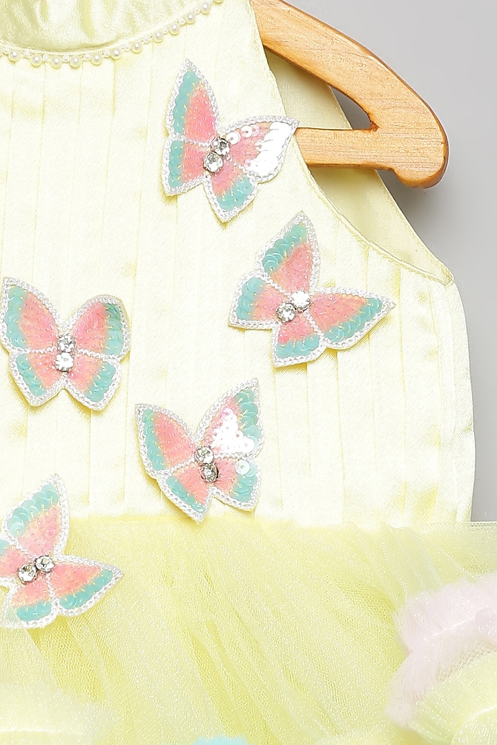 Lime Yellow Sequins & Tulle Dress For Girls by Tutus by tutu at Pernia's Pop Up Shop