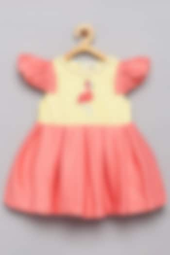 Pink & Yellow Lycra Dress For Girls by Tutus by tutu at Pernia's Pop Up Shop