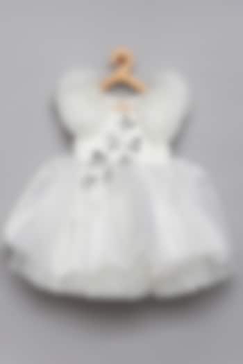 White Satin & Organza Layered Dress For Girls by Tutus by tutu