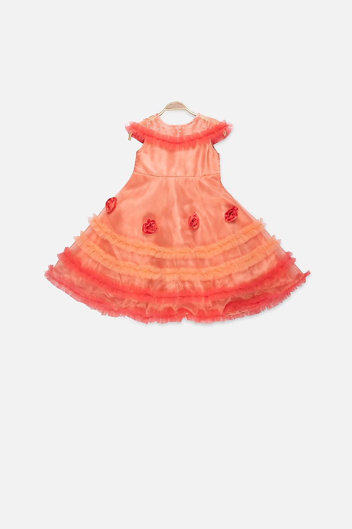 Peach Organza Layered Gown For Girls by Tutus by tutu