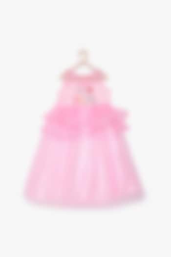 Pink Sequins Embroidered Gown For Girls by Tutus by tutu