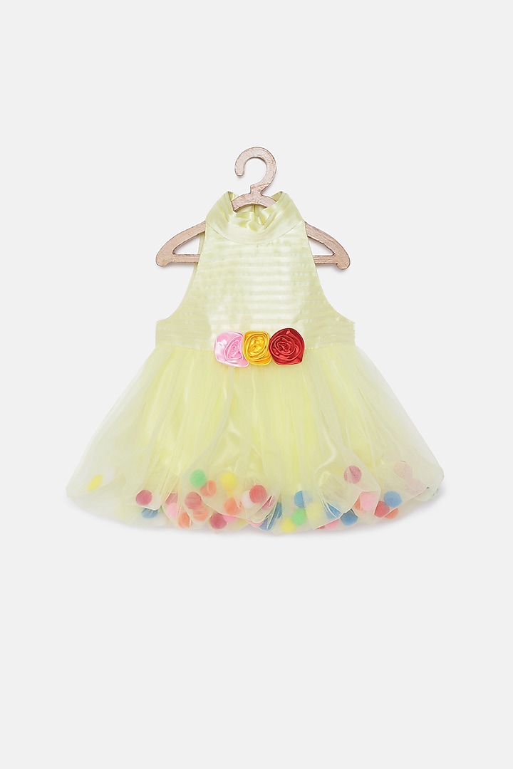 Yellow Dress With Pompoms For Girls by Tutus by tutu