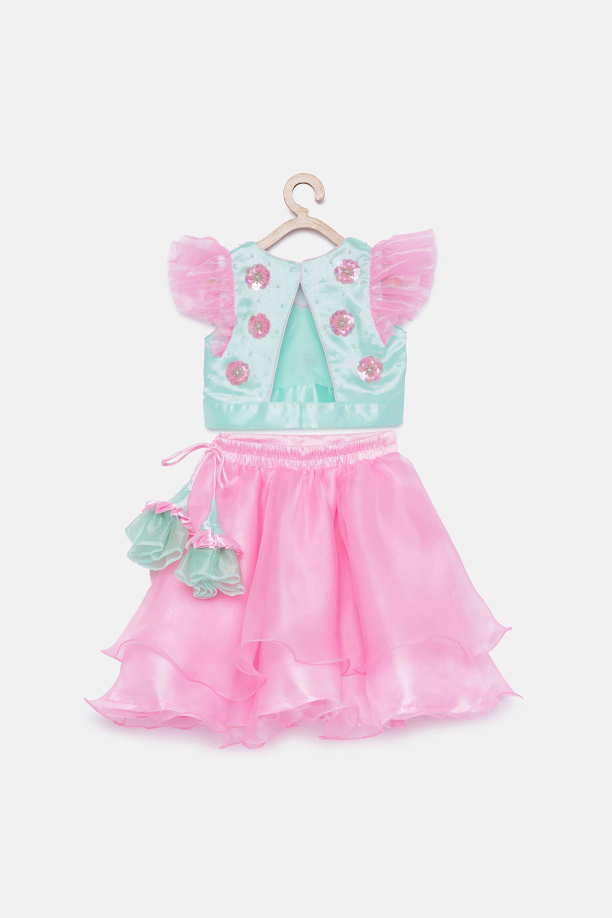 Pink Soft Tulle Lehenga Set For Girls by Tutus by tutu at Pernia's Pop Up Shop