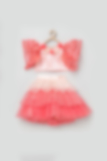 Red & Pink Layered Skirt Set For Girls by Tutus by tutu at Pernia's Pop Up Shop