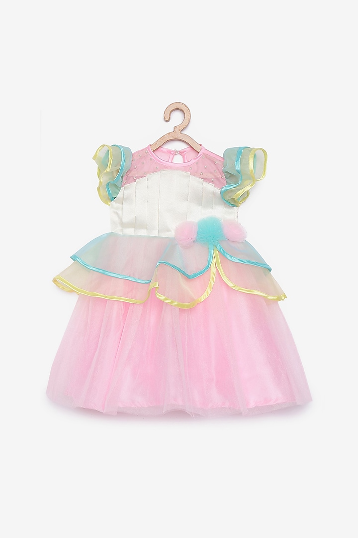Multi Colored 3D Floral Dress For Girls by Tutus by tutu