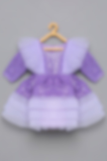 Purple Tulle Embroidered Dress For Girls by Tutus by tutu at Pernia's Pop Up Shop