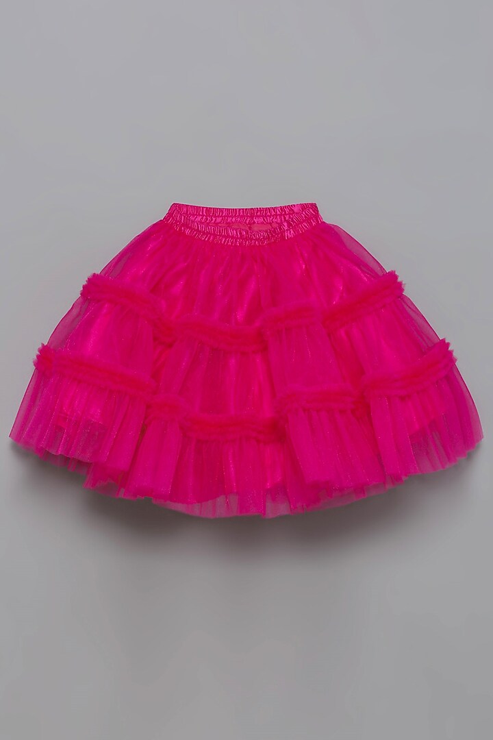 Pink Embroidered Lehenga Set For Girls by Tutus by tutu at Pernia's Pop Up Shop