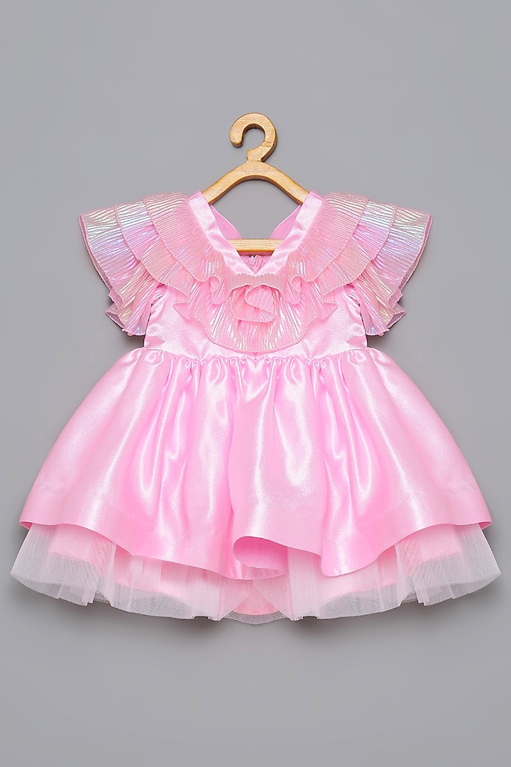 Pink Satin Dress For Girls by Tutus by tutu at Pernia's Pop Up Shop