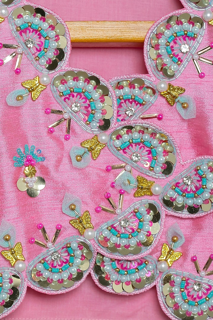 Pink Embroidered Skirt Set For Girls by Tutus by tutu at Pernia's Pop Up Shop
