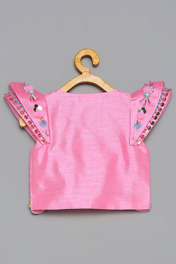 Pink Embroidered Skirt Set For Girls by Tutus by tutu at Pernia's Pop Up Shop