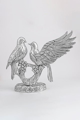 Silver CGC Cladded Glorious Couple Bird Sculpture by Creative Grains Calcutta