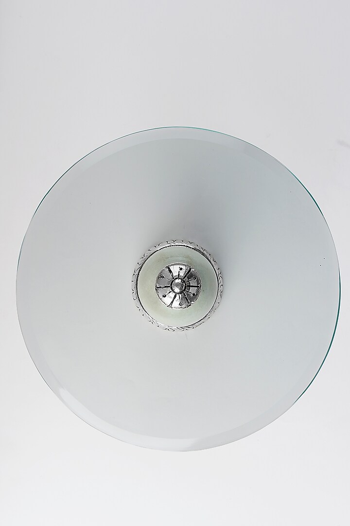 Silver & White CGC Cladded Rajyog Platter by Creative Grains Calcutta at Pernia's Pop Up Shop