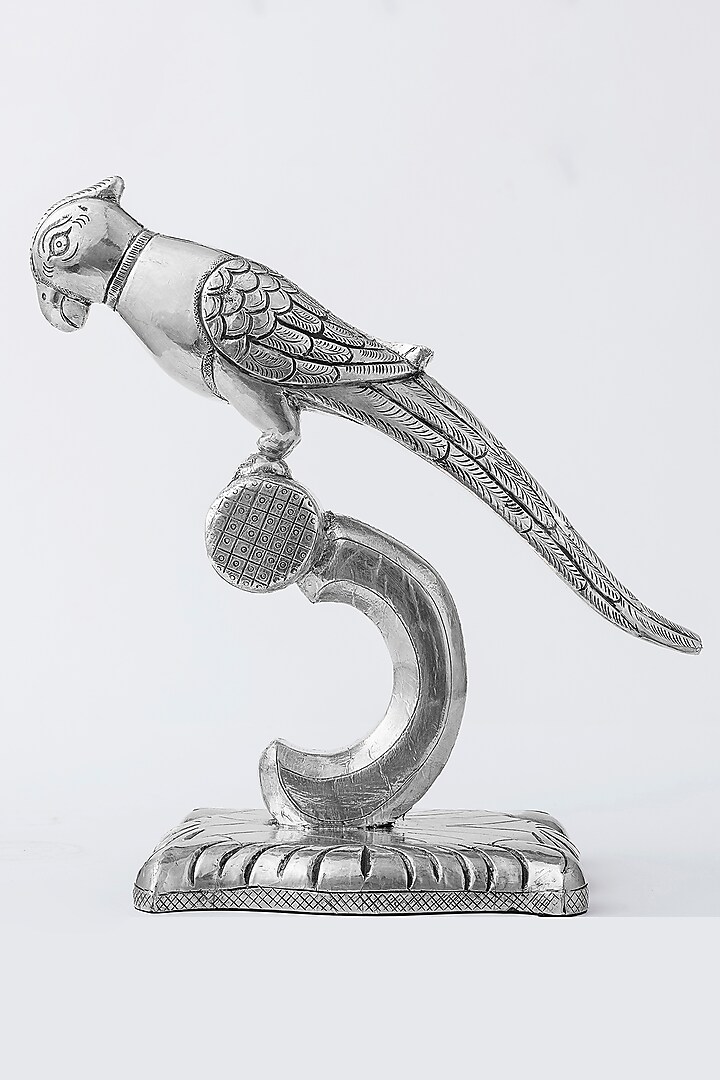 Pure Silver Cladded Captain Parrot Showpiece by Creative Grains Calcutta at Pernia's Pop Up Shop