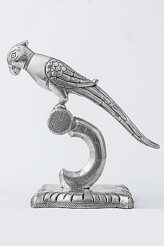 Pure Silver Cladded Captain Parrot Showpiece by Creative Grains Calcutta