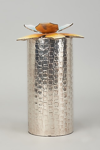 Pure Silver Cladded Felicia Candle Stand by Creative Grains Calcutta