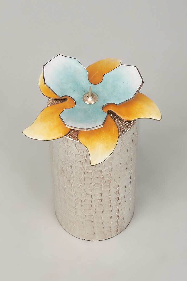 Pure Silver Cladded Felicia Candle Stand by Creative Grains Calcutta at Pernia's Pop Up Shop