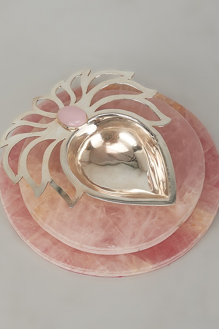 Pink 92.5 Silver Decorative Diya by Creative Grains Calcutta at Pernia's Pop Up Shop