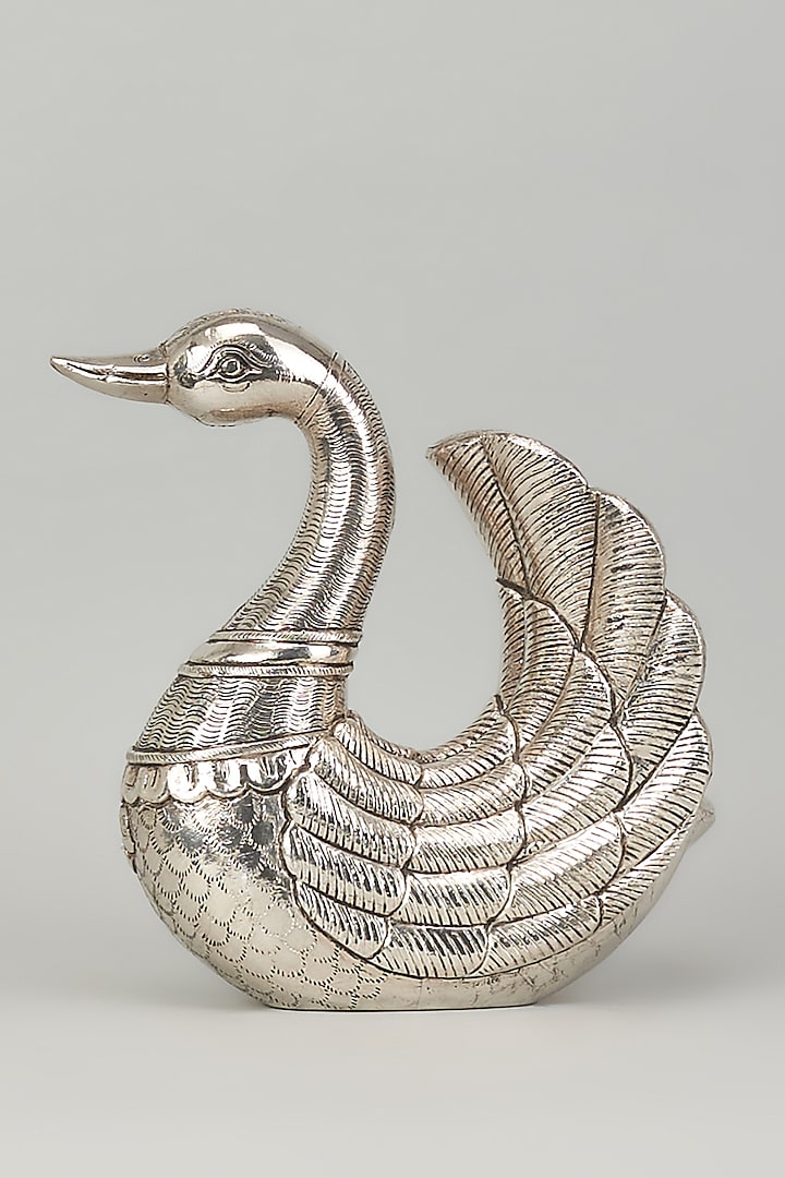 Pure Silver Cladded Regal Duck Showpiece by Creative Grains Calcutta