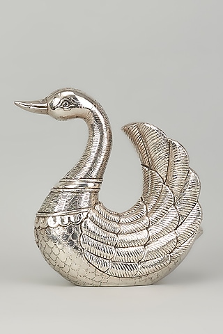 Pure Silver Cladded Regal Duck Showpiece by Creative Grains Calcutta
