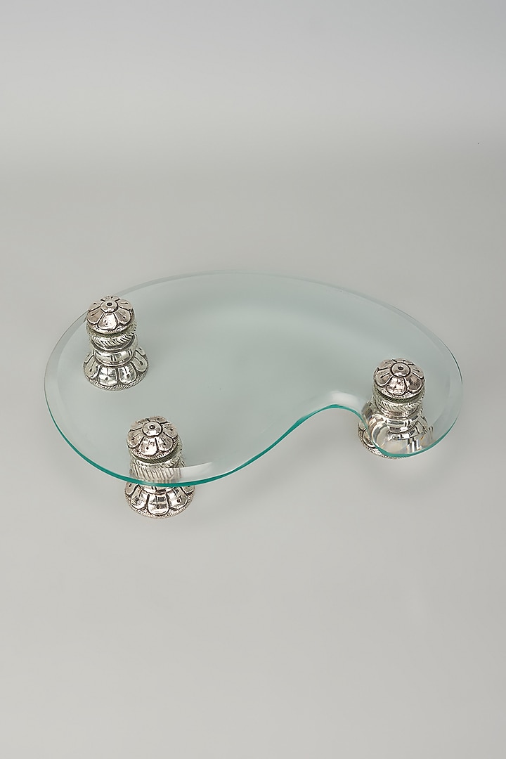 Pure Silver Cladded & Glass Chowki by Creative Grains Calcutta