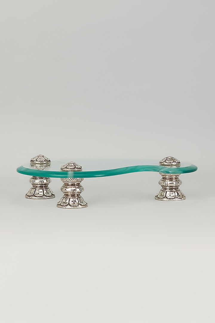 Pure Silver Cladded & Glass Chowki by Creative Grains Calcutta at Pernia's Pop Up Shop